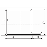 Anschlagrohr L/110 4040LS (AxCxB: 40x40x20x2) - S235JR, blank