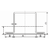 Anschlagrohr T/120 4040T (AxCxB: 40x40x20x2) - S250GD, verzinkt