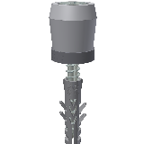 Bodenführungsrolle Ø 19 mit Dübel f. U-Profil 25/25/2