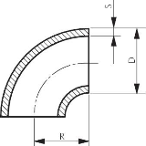 Rohrbogen 1" - 33,7x2,6 - BA3-90 Grad - DIN2605
