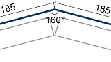 Kantteil Firstblech 185x185 mm RAL7016 á 2,50 m