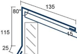 Kantteil Pultfirst 115x135 mm RAL7016 á 2,50 m