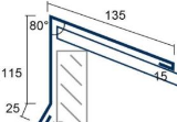 Kantteil Pultfirst 115x135 mm - RAL 7016 (HL 2,50 m)