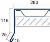 Kantteil Ortgang 115x280 mm - RAL 7016 (HL 2,50 m)