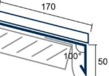 Kantteil Rinneneinlaufblech 170x50 mm RAL7016 á 2,50 m