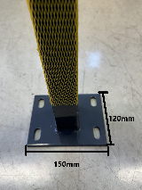 Pfosten mit Grundplatte 60x40x900 (2) RAL 7016 ohne Verbinder